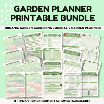 Garden planner printable bundle for organic gardening, plant schedules, and garden layouts.
