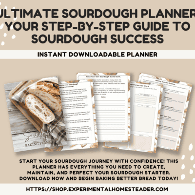 Sourdough baking planner with step-by-step guidance and printable templates for successful sourdough starter creation.
