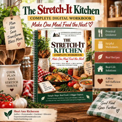 The Stretch-It Kitchen Complete Digital Workbook for stretching a grocery budget and reducing food waste