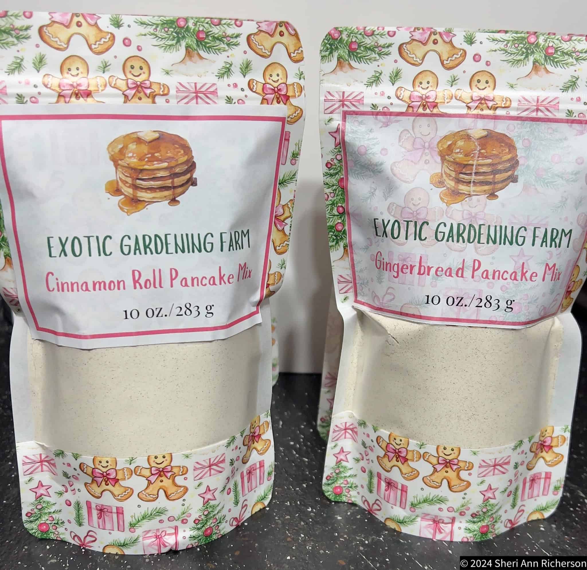 Cinnamon Roll and Gingerbread 10 oz pancake mixes